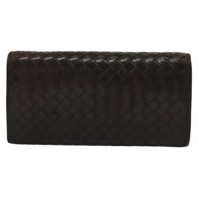 Pre-owned Bottega Veneta Intrecciato Brown Leather Wallet  ()