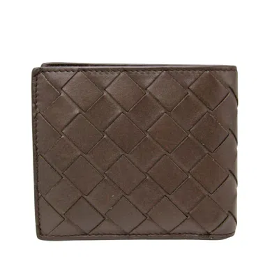 Pre-owned Bottega Veneta Intrecciato Brown Leather Wallet  ()