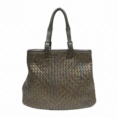 Pre-owned Bottega Veneta Intrecciato Brown Silver Gray Intrecciato Handbag Tote Bag ()