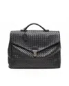Bottega Veneta Intrecciato Business Bag In Black