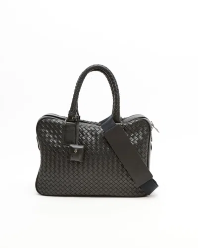 Bottega Veneta Intrecciato Business Bag In Black