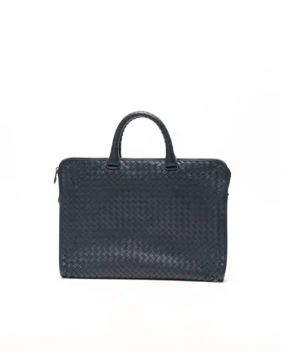 Bottega Veneta Intrecciato Business Bag In Blue