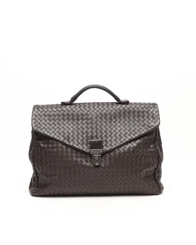 Bottega Veneta Intrecciato Business Bag In Brown