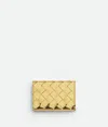 Bottega Veneta Intrecciato Business Card Case In Gold