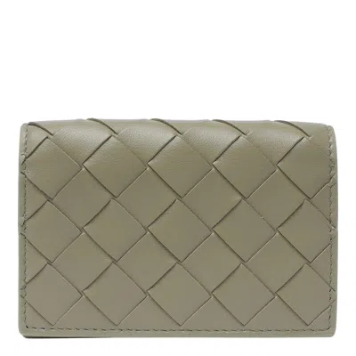 Bottega Veneta Intrecciato Business Card Case In Green