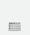 Bottega Veneta Intrecciato Visitenkartenetui In Silver/silver