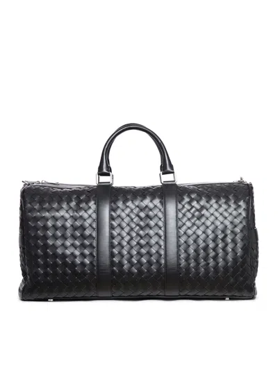 Bottega Veneta Intrecciato Cabin Travel Bag In Black