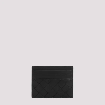 Bottega Veneta Intrecciato Calf Leather Credit Card Case Unica In  Black Silver