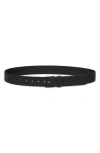Bottega Veneta Intrecciato Calfskin Leather Belt In 8984 Black-nero Opaco