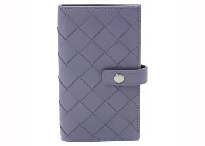 Pre-owned Bottega Veneta Intrecciato Card And Key Case Wallet In Lavender In Purple