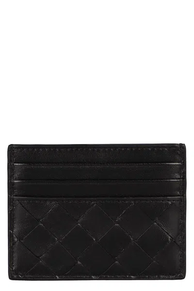 Bottega Veneta Intrecciato Card Case In Black