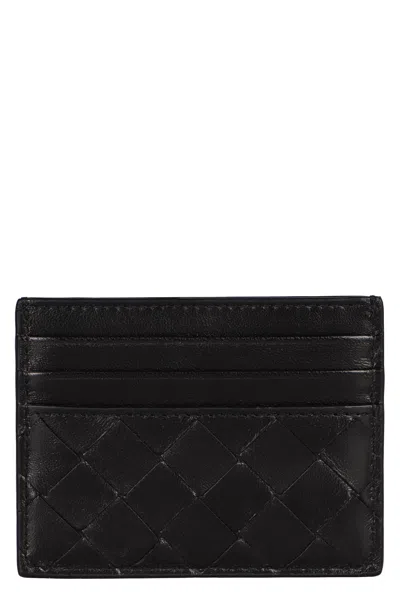 Bottega Veneta Intrecciato Card Case In Black
