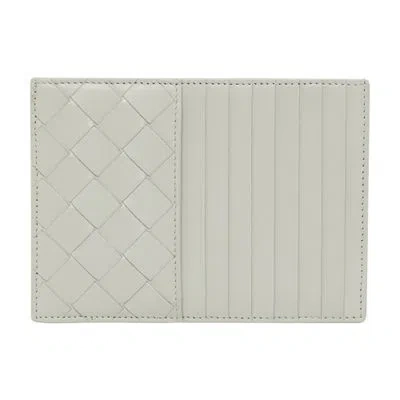 Bottega Veneta Intrecciato Card Case In Agate_grey_gold