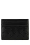 Bottega Veneta Black Card-holder With Intreccio Motif In Leather Woman In Black