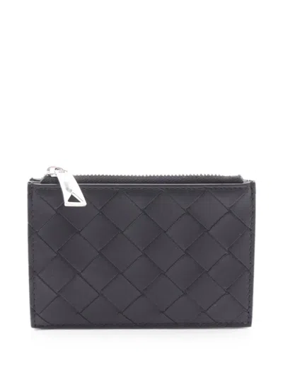 Pre-owned Bottega Veneta Intrecciato Card Case In Black