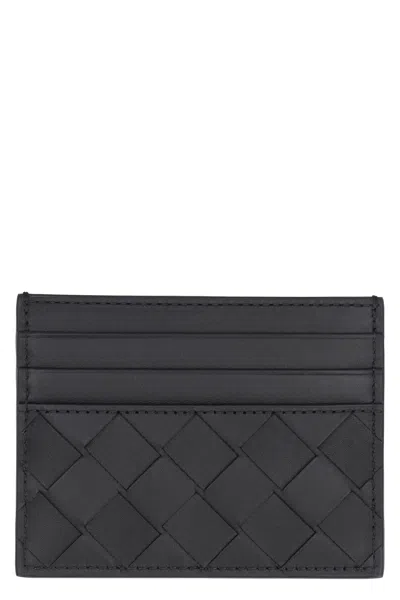 Bottega Veneta Intrecciato Card Case In Black