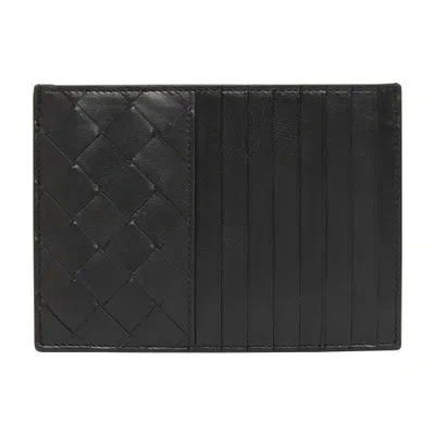 Bottega Veneta Intrecciato Card Case In Black_gold