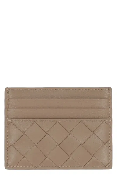 Bottega Veneta Intrecciato Card Case In Brown