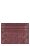 Bottega Veneta Intrecciato Credit Card Case In Red