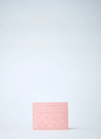 Bottega Veneta Intrecciato Card Holder In Pink