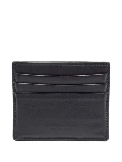Pre-owned Bottega Veneta Intrecciato Card Holder In Black