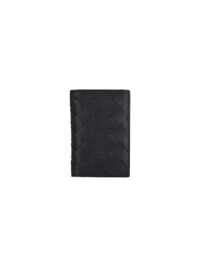 Bottega Veneta Intrecciato Card Holder In Black  
