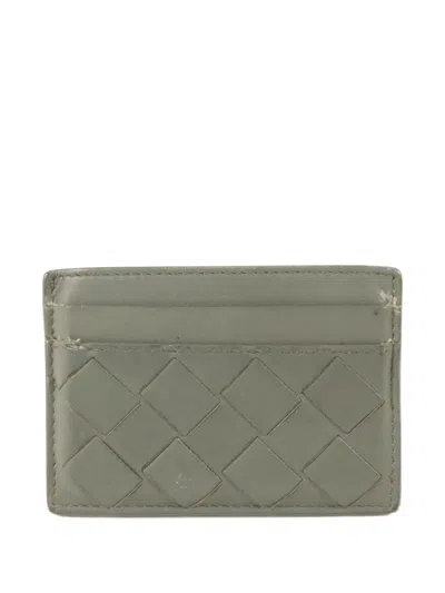 Pre-owned Bottega Veneta Intrecciato Card Holder In Green