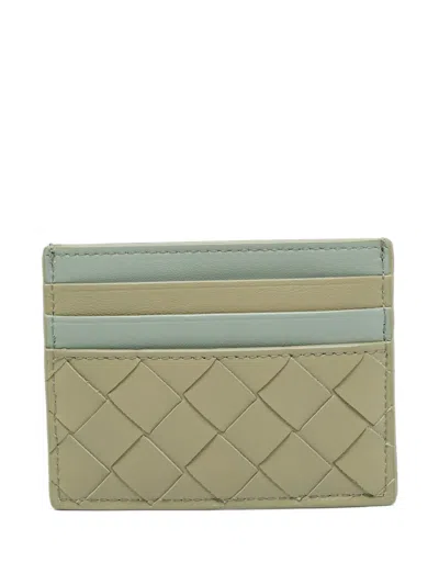 Pre-owned Bottega Veneta Intrecciato Card Holder In Neutrals