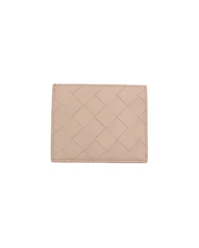 Pre-owned Bottega Veneta Intrecciato Card Holder In Pink