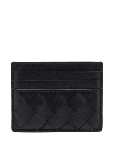 Pre-owned Bottega Veneta Intrecciato Cardholder In Black