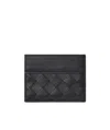 Bottega Veneta Card Holder With Iconic Intrecciato In Black