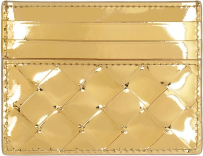 Bottega Veneta Intrecciato Cardholder In Gold