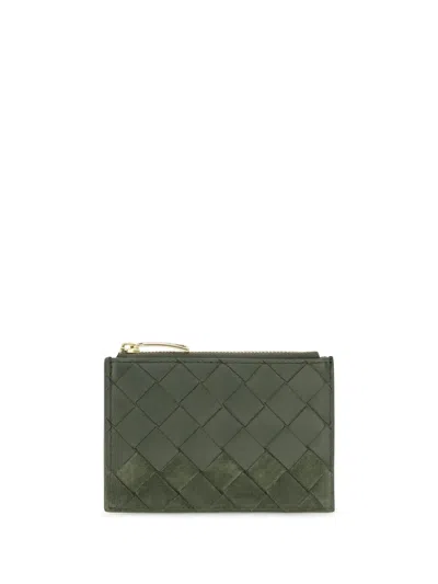 Bottega Veneta Intrecciato Cardholder In Green