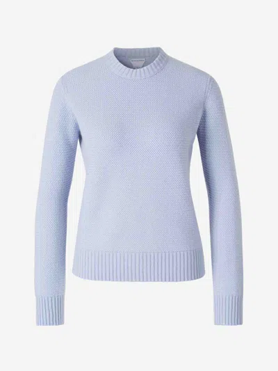 Bottega Veneta Intrecciato Cashmere Jersey In Blue