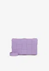 Bottega Veneta Intrecciato Leather Crossbody Bag In Lavender