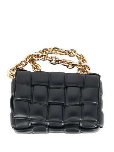 Pre-owned Bottega Veneta Intrecciato Chain Bag In Black