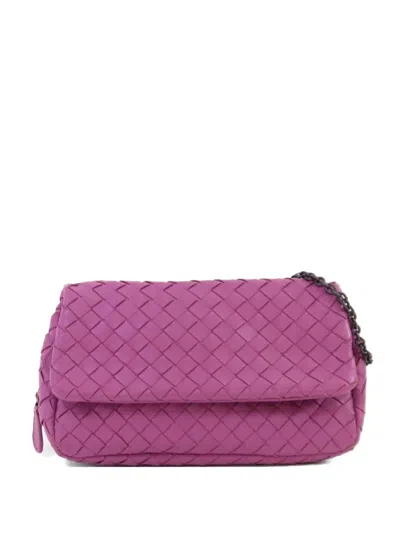 Pre-owned Bottega Veneta Intrecciato Chain Shoulder Bag In Purple