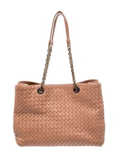 Pre-owned Bottega Veneta Intrecciato Chain Tote In Pink