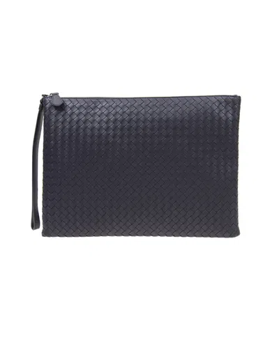 Bottega Veneta Intrecciato Clutch Bag In Black