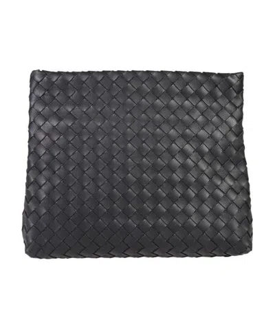 Bottega Veneta Intrecciato Clutch Bag In Black