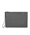 Bottega Veneta Intrecciato Clutch Bag In Gray