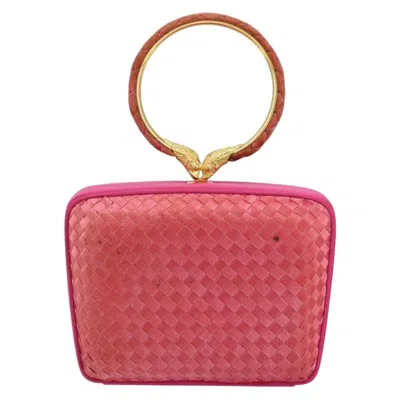 Pre-owned Bottega Veneta Intrecciato Clutch Bag Satin Pink Satin Clutche & Pouche Bag ()