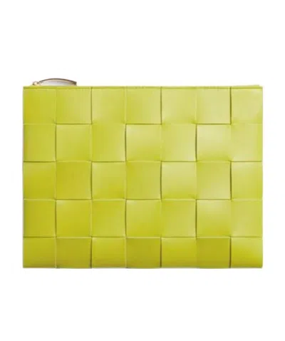 Bottega Veneta Intrecciato Clutch Bag In Yellow
