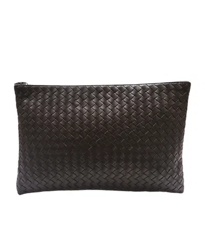 Bottega Veneta Intrecciato Clutch In Brown