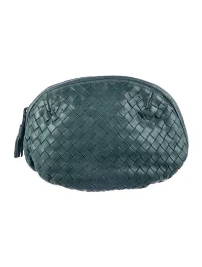 Pre-owned Bottega Veneta Intrecciato Clutch In Green