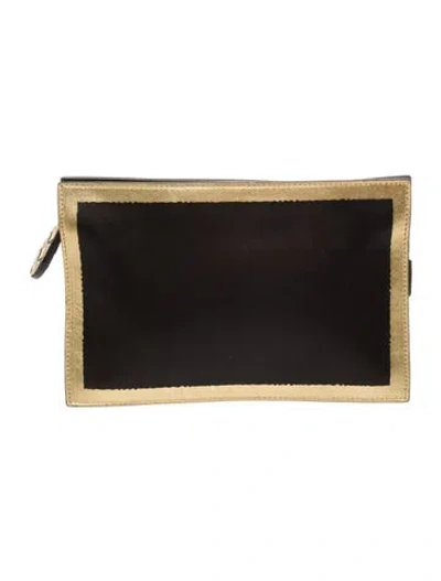 Pre-owned Bottega Veneta Intrecciato Clutch Small In Black