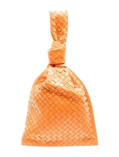Pre-owned Bottega Veneta Intrecciato Clutch W/ Tags In Orange