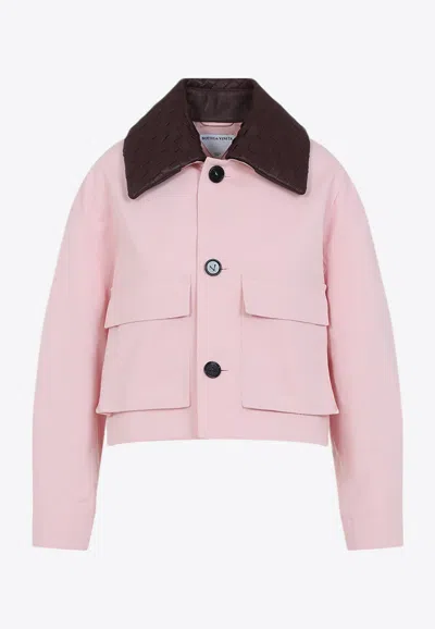 Bottega Veneta Intrecciato Collar Bomber Jacket