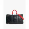 Bottega Veneta Intrecciato Colour-block Leather Holdall In Black