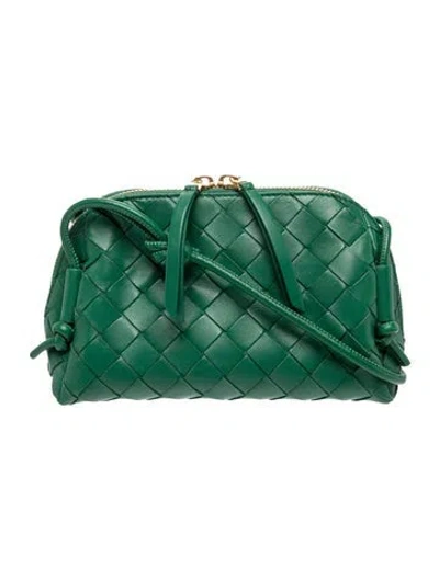 Pre-owned Bottega Veneta Intrecciato Concert Pouch Mini In Green